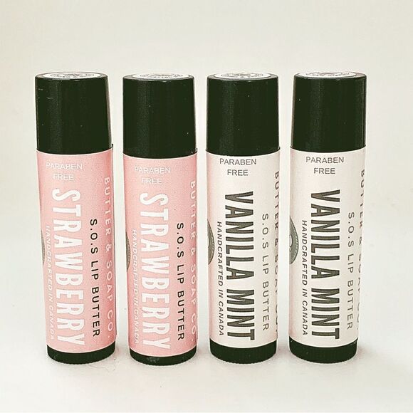 🍓🍃4 Handmade Natural Super Moisturizing Lip Balms - Picture 1 of 7
